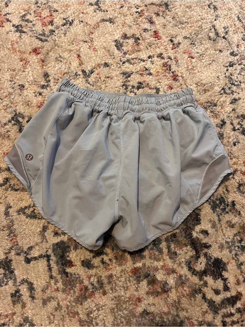 Lululemon hotty hot low rise 2.5" light blue shorts